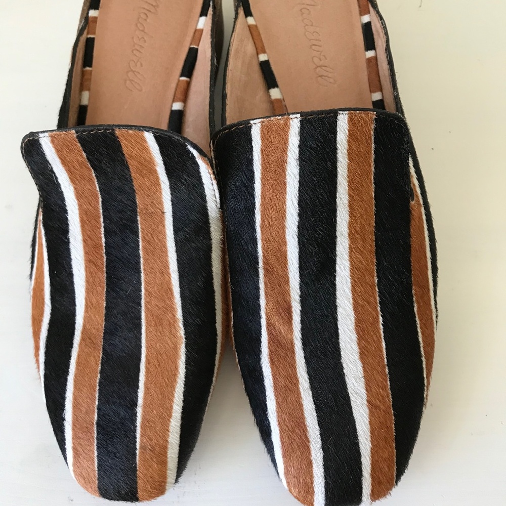 Madewell Willa Loafer Mule in Stripe Calf Hair